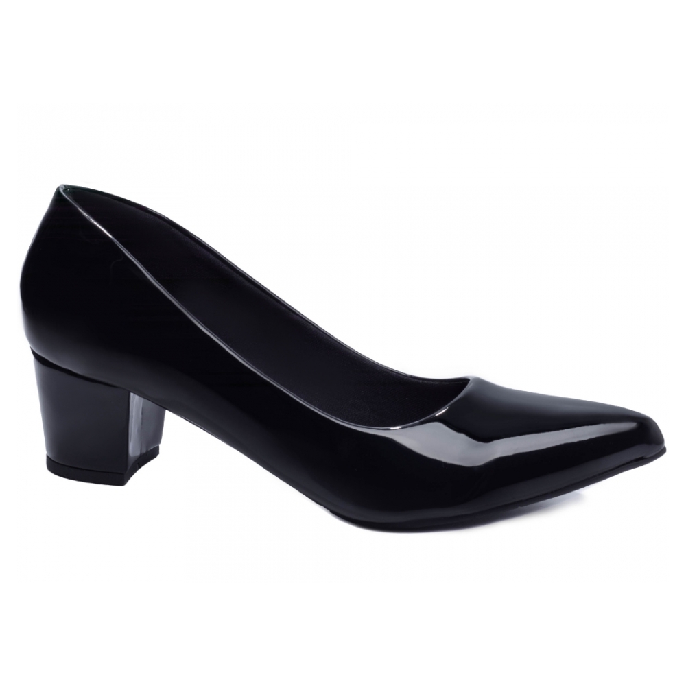 Sapato Scarpin Salto Bloco Grosso Baixo