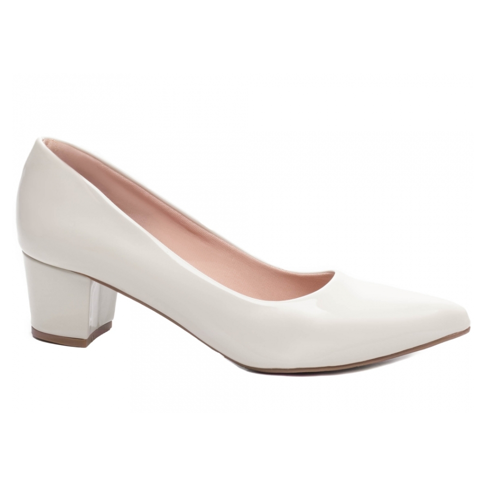 Sapato Scarpin Salto Bloco Grosso Baixo