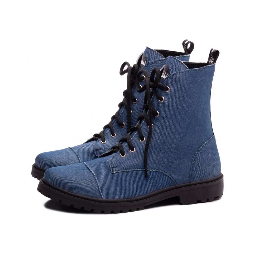 Bota Arrasadora Coturno Jeans