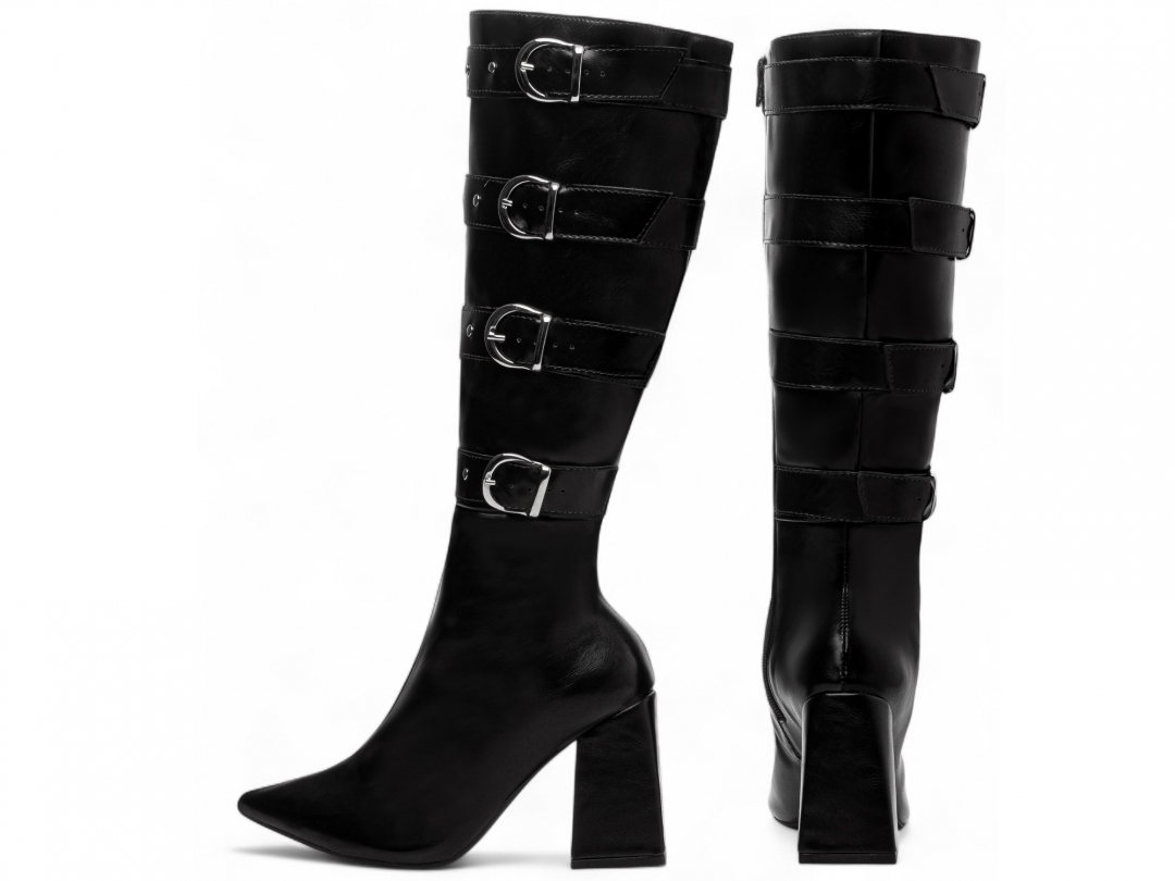 Bota Bico Fino Feminina Preta