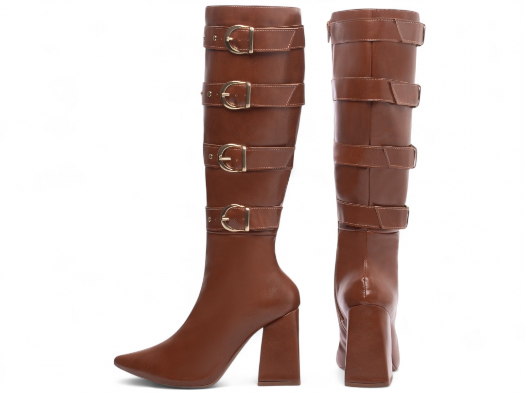 Bota Bico Fino Feminina Caramelo