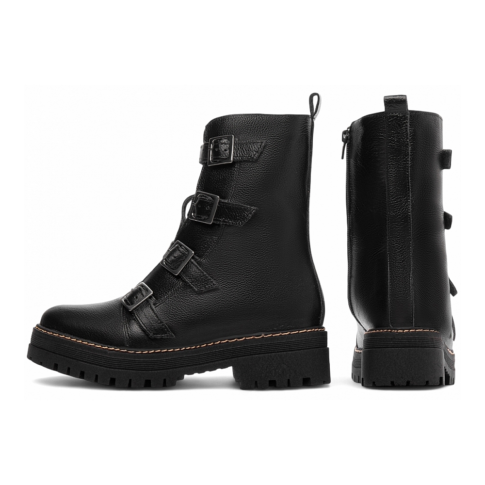 Bota Coturno Sola Tratorada Couro