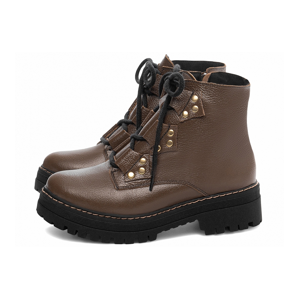 Bota Coturno Sola Tratorada Couro - Imagem 6