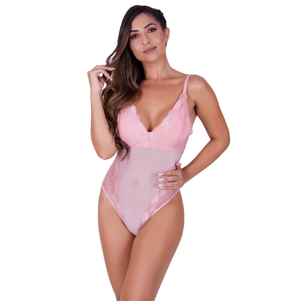 Body Sem Bojo em Renda de Poliamida e Tule - Imagem 5
