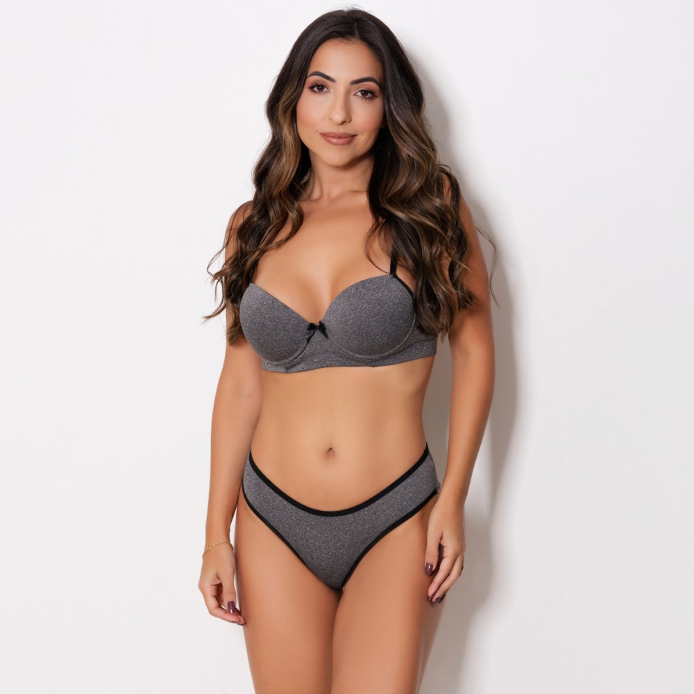 Conjunto Básico Fio Duplo Mescla com Bojo e Arco - Imagem 3