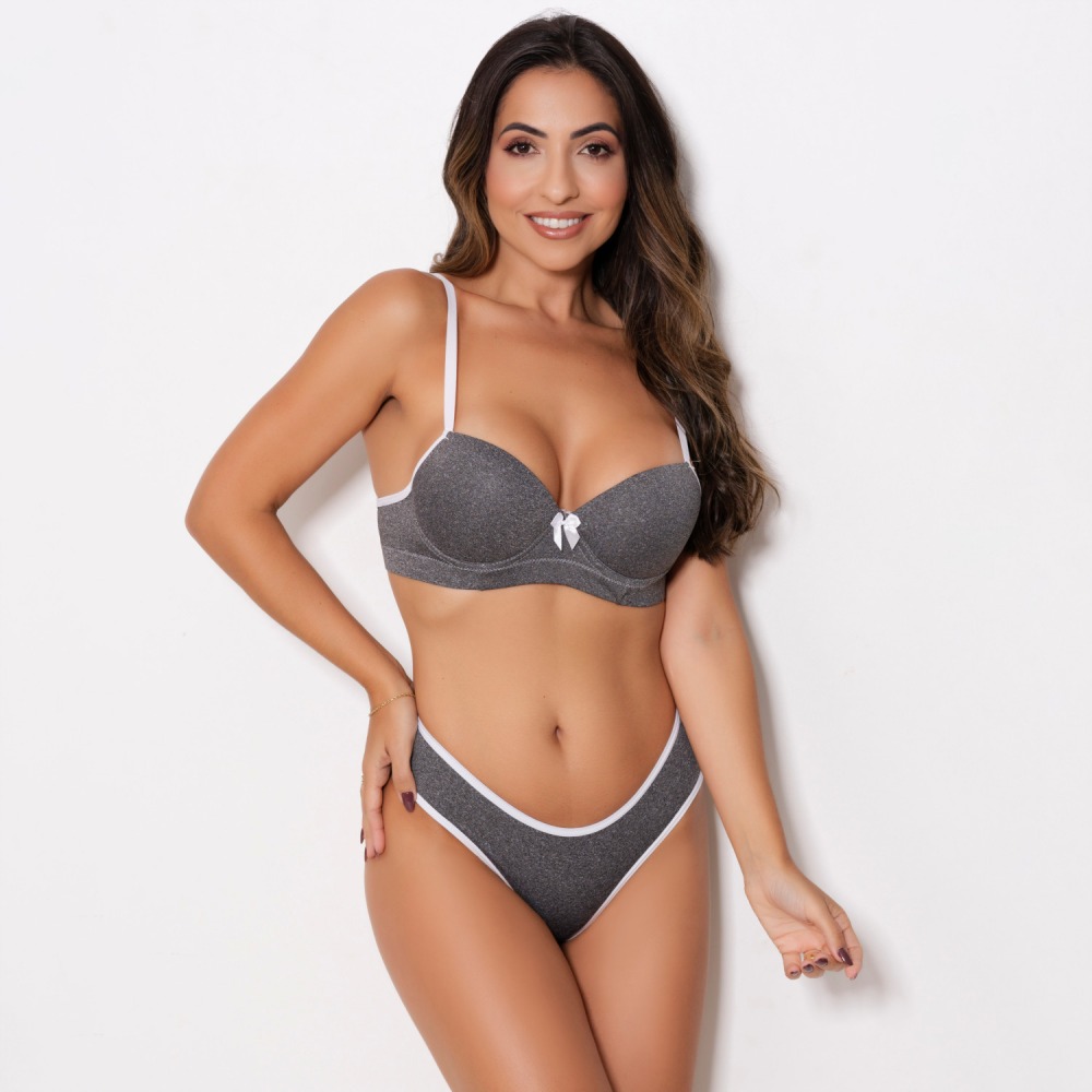 Conjunto Básico Fio Duplo Mescla com Bojo e Arco - Imagem 5