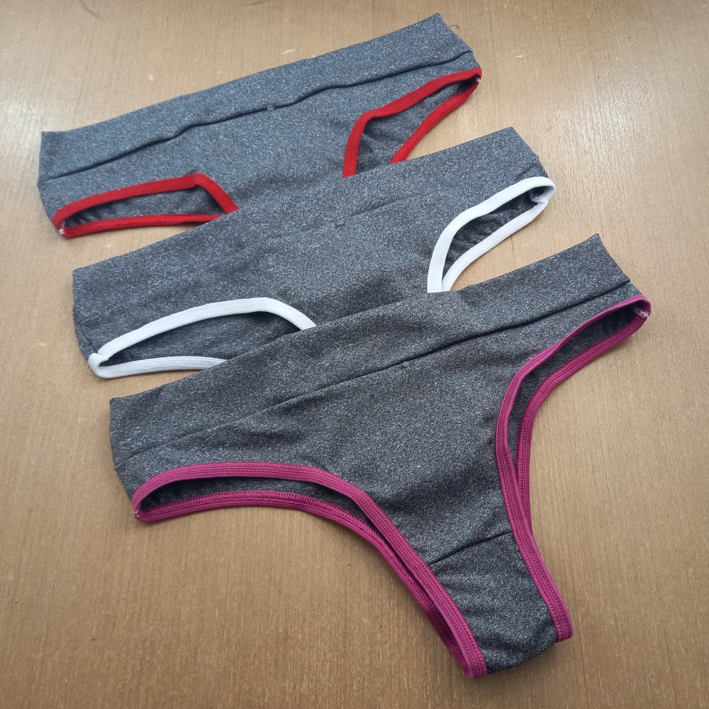 Kit com 3 Calcinhas Mescla Cós Duplo Frontal - Imagem 4