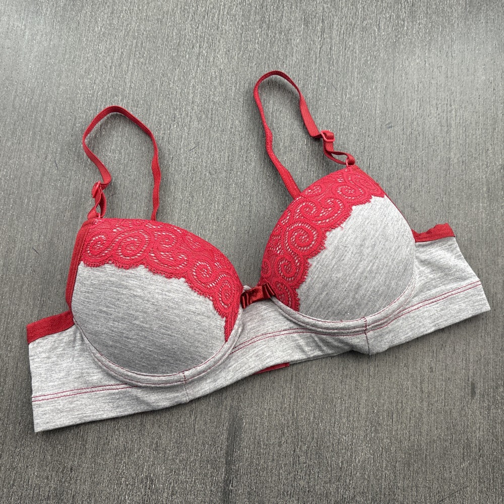 Conjunto com Bojo em Tecido Mescla e Renda - Imagem 6