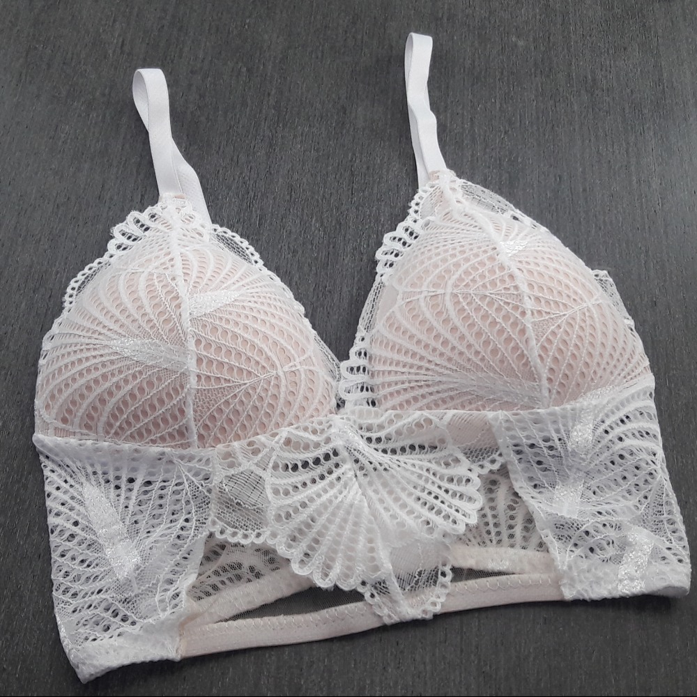 Sutiã Cropped com Bojo em Renda e Tule - Imagem 8