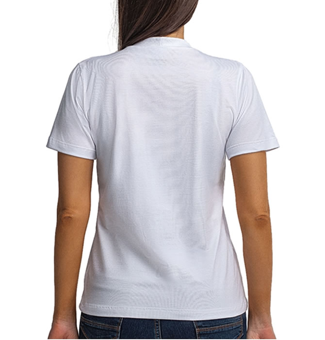 T-Shirt Básica Gola Alta Branca - Imagem 2