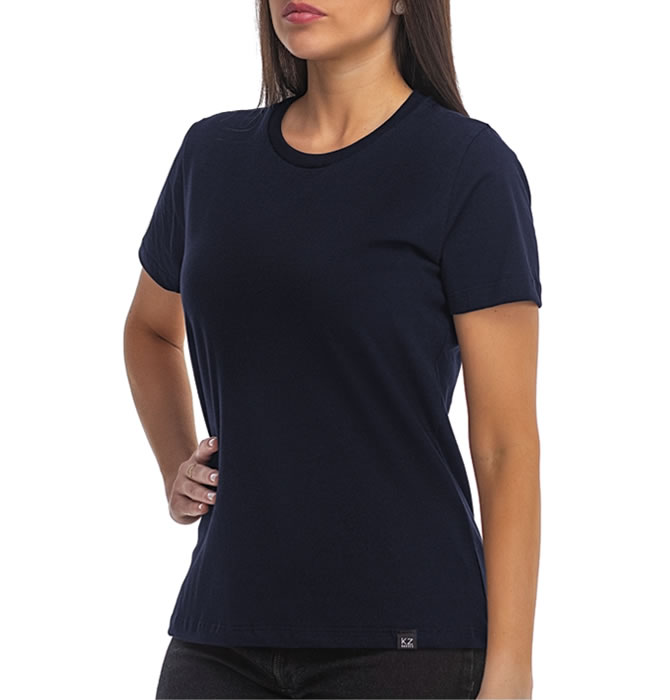 T-Shirt Básica Gola Redonda Azul Marinho - Imagem 3