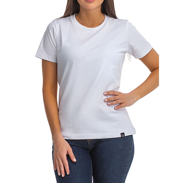 T-Shirt Básica Gola Redonda Branca