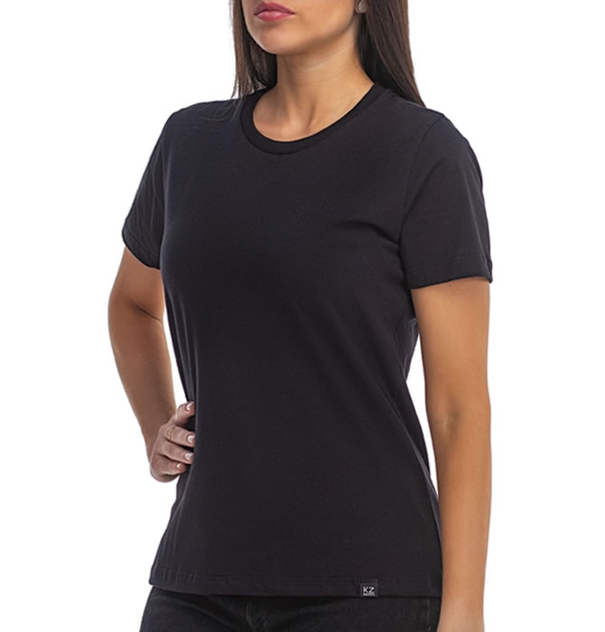 T-Shirt Básica Gola Redonda Preta - Imagem 3
