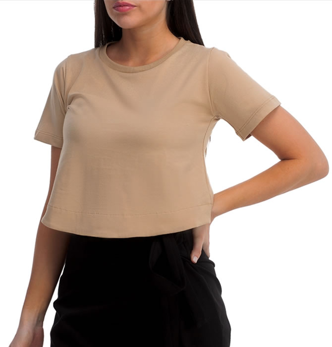 T-Shirt Cropped Bege
